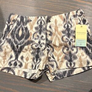 Sonoma Women's Patterned Shorts - Black and Tan